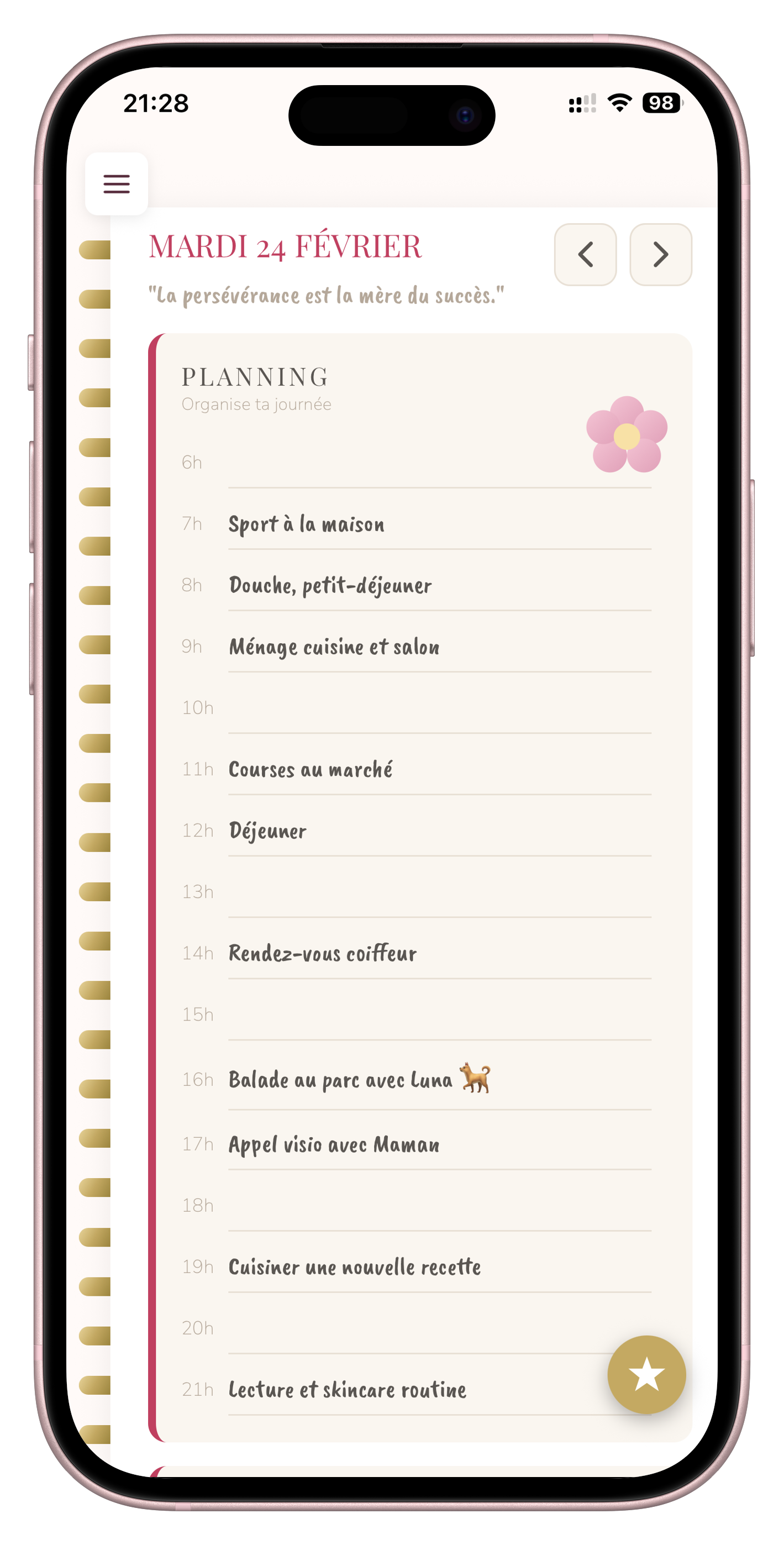 JODLA vue du jour — planning quotidien