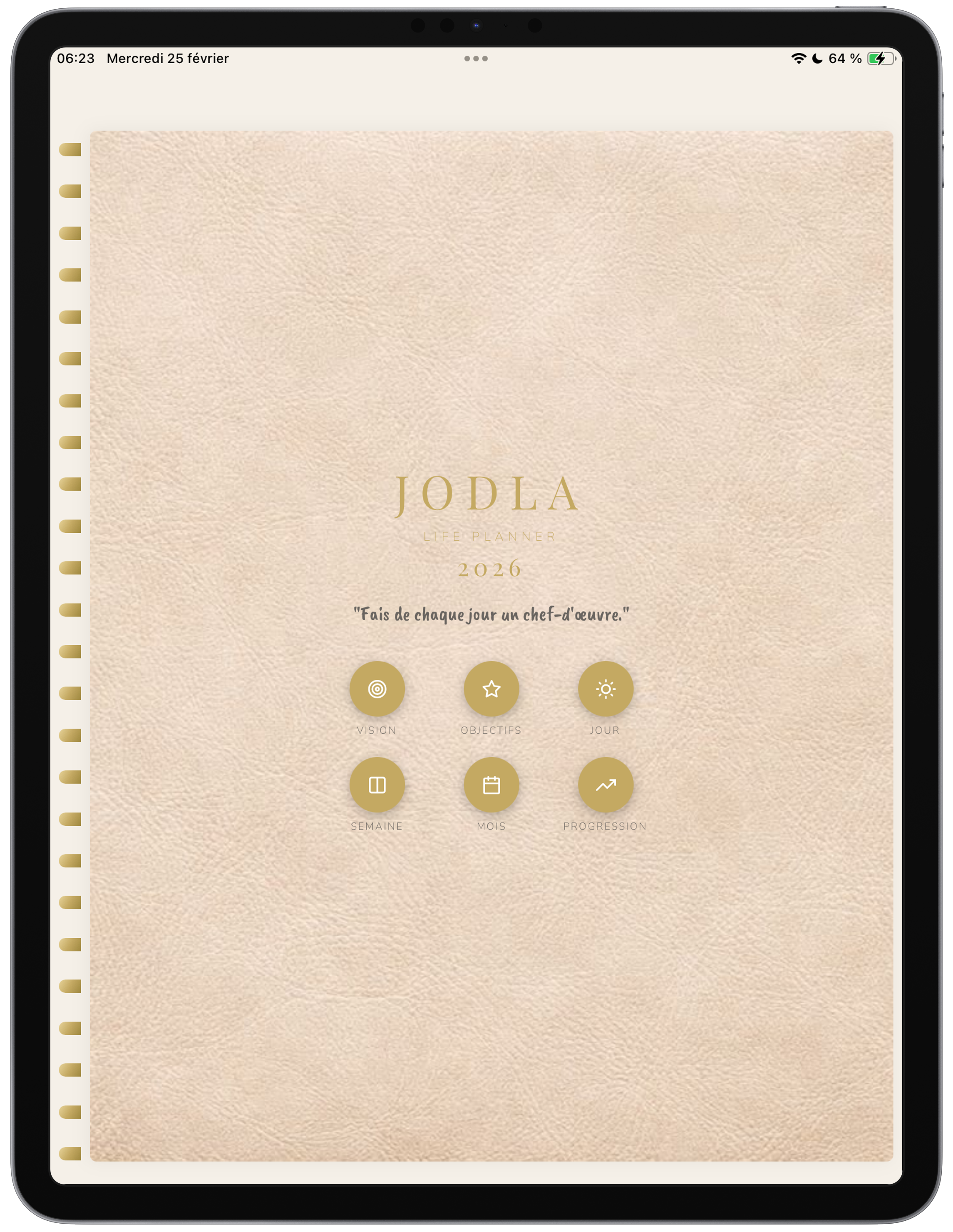 JODLA tablette accueil planner